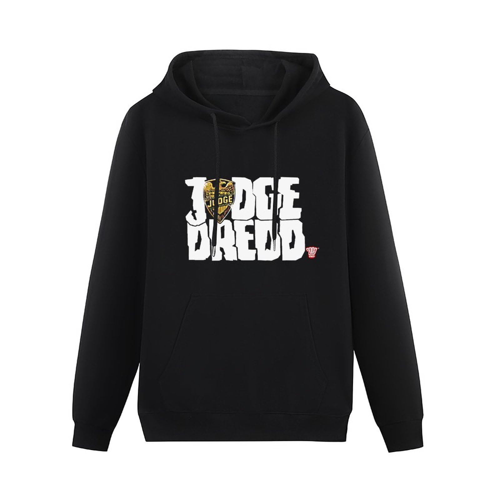 SHUI TI DU Men's Judge Dredd Logo Heather Mens Hoody Black XXL