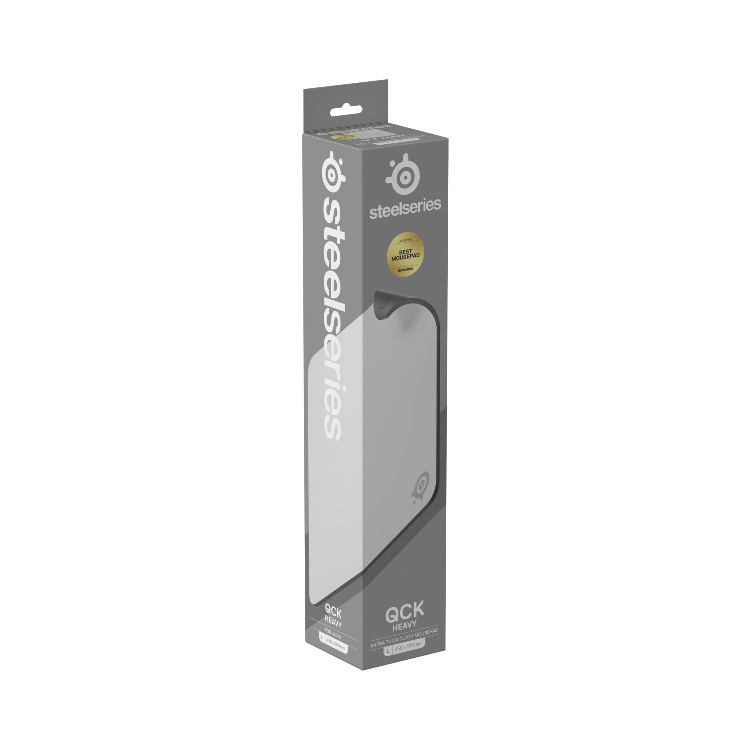 SteelSeries QcK - Tappetino per mouse da gioco pesante, base in gomma siliconica spessa e antiscivolo, tracciamento del picco, ottimizzato per FPS, MOBA, RTS, MMO di grandi dimensioni, 450 mm x 400 mm