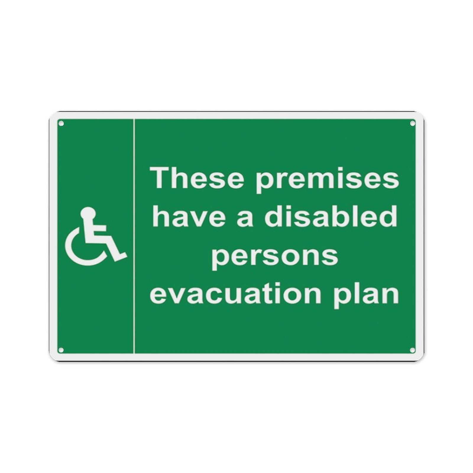 peiyeety Premises Have A Disabled Plan Aluminum Tin Warning Signs For Home Outdoor Garden 12X16 Inches