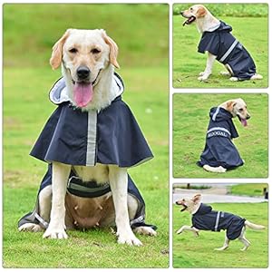 Pet Large Dog Raincoat Apparel Poncho Waterproof for Medium Large Sized for Dog Rain Coat Clothes (Navy Blue, 5XL)