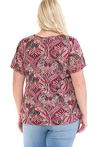 LEEBE Women and Plus Size Printed Mesh Ruffle Top (Small-5X)2