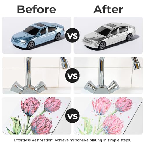 Image of Ohuhu Chrome Paint Pen, 3 PCS Silver Liquid Chrome Markers with Gloss Mirror Water-Proof Lightfast Permanent Paint Markers for Repairing Metal Glass Plastic Car Tire DIY Crafts