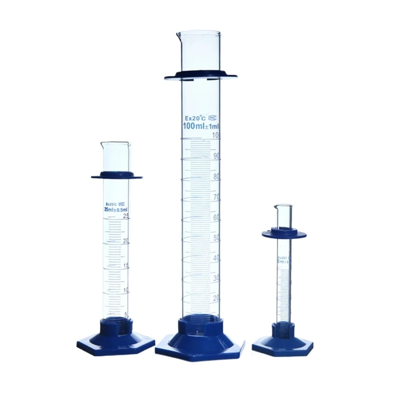 Glas Becherglas Kegelkolben Set, 3 Teile/Paket 10 mL Hexagonal Glas messzylinder Borosilikat