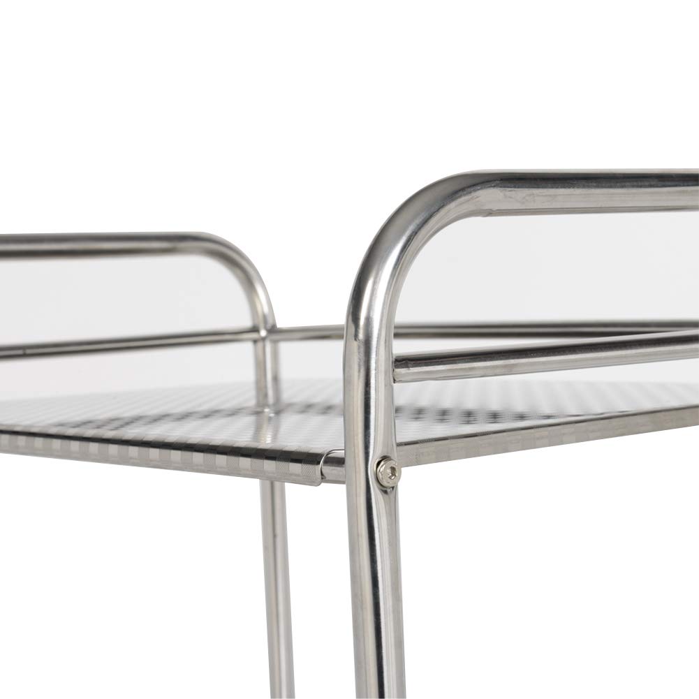 CLIPOP Carrello a rotelle in acciaio inox con 3 livelli, per cucina, hotel, ristoranti, case di cura, 35 x 60 x 75 cm