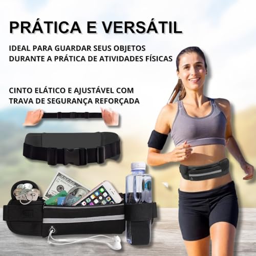 Pochete Esportiva Corrida Porta Garrafa - Pochete Academia Slim e Impermeável - Pochete Porta Celula