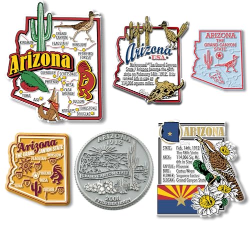 Set de 6 Imanes Decorativos de Estado Arizona