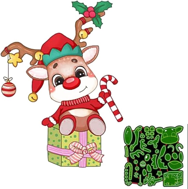 Miniatura 4 de Troqueles de metal de ciervos de alce de Navidad, troqueles de corte de ciervos de alce de Navidad, plantillas de relieve, manualidades, tarjetas,