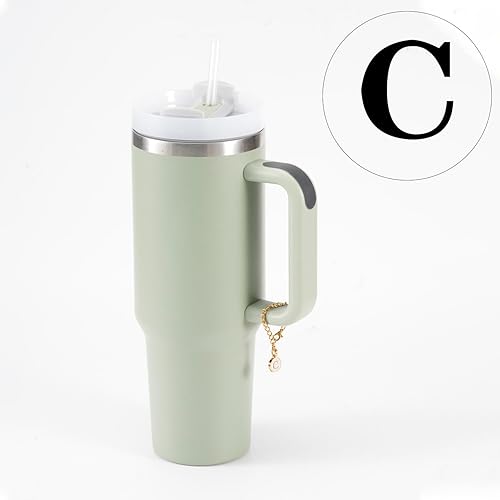 Miniatura 4 de Accesorios de dije de letra para taza Stanley, dije de mango de letra de identificación de acero inoxidable, dije de letra de mango de taza de agua