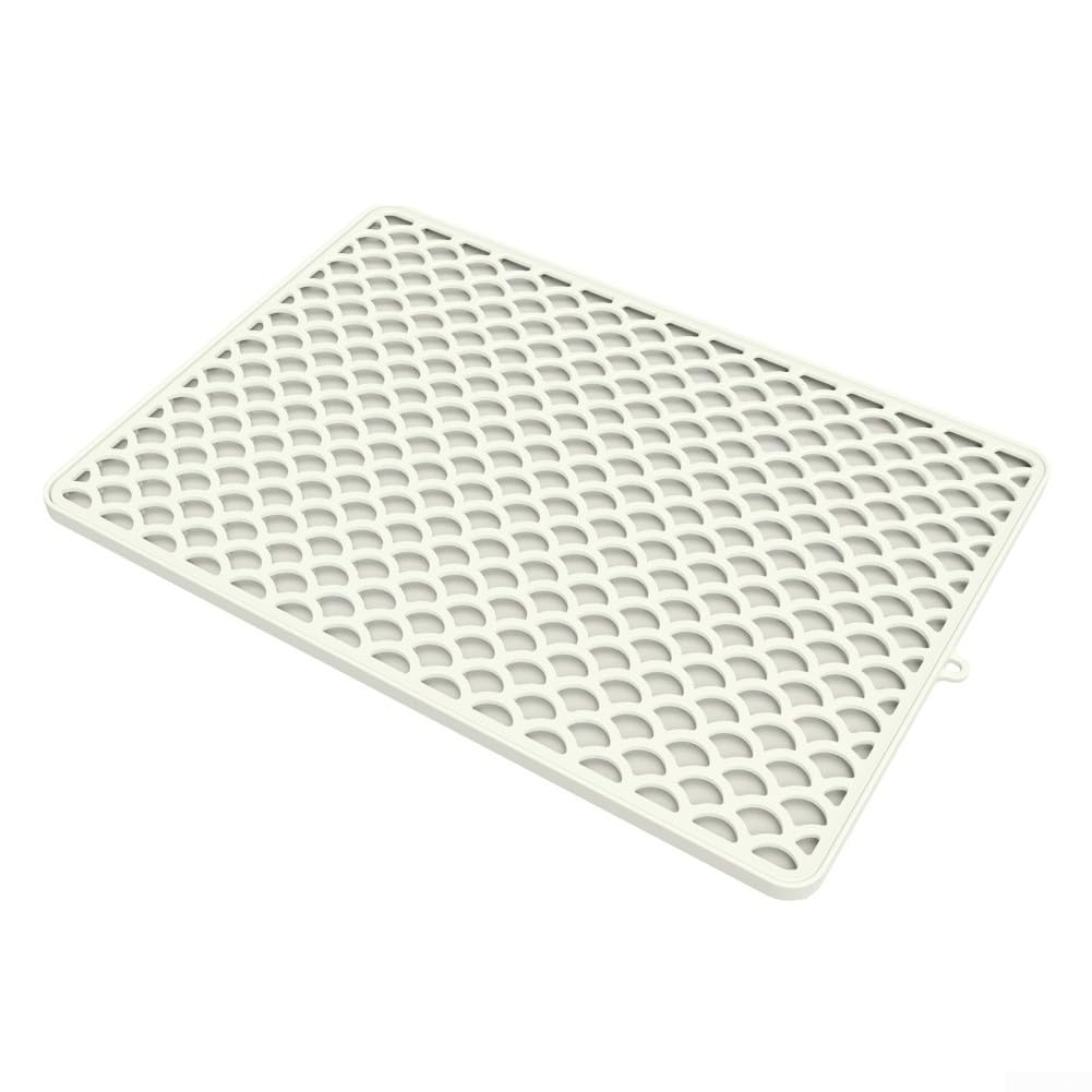 Cat Litter Mat for Single Box 46x32cm Easy Clean Grey(Rice white)