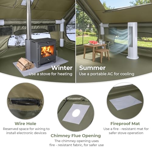 VINGLI Tienda Inflable para Camping para 3-5 Personas, Resistente al Agua y al Sol, con Ventanas de Malla y Bomba miniatura 3