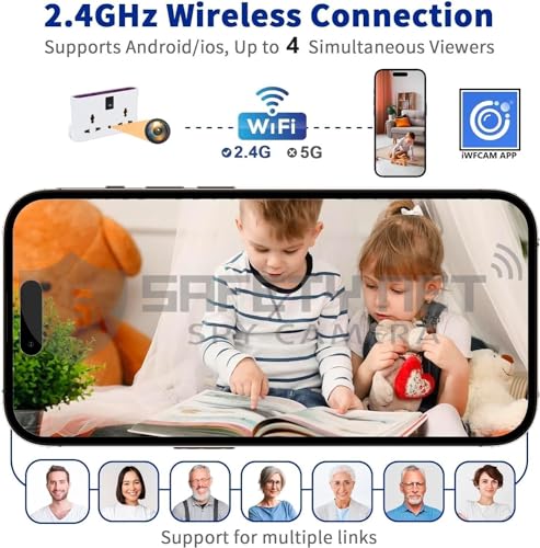 Image of SAFETYNET WiFi Switch Socket Board | Wireless 1080P HD Cam | Office Indoor Security Camera | Home Surveillance Camera with Inbuilt 32gb SD Card | (iWFCam APP)