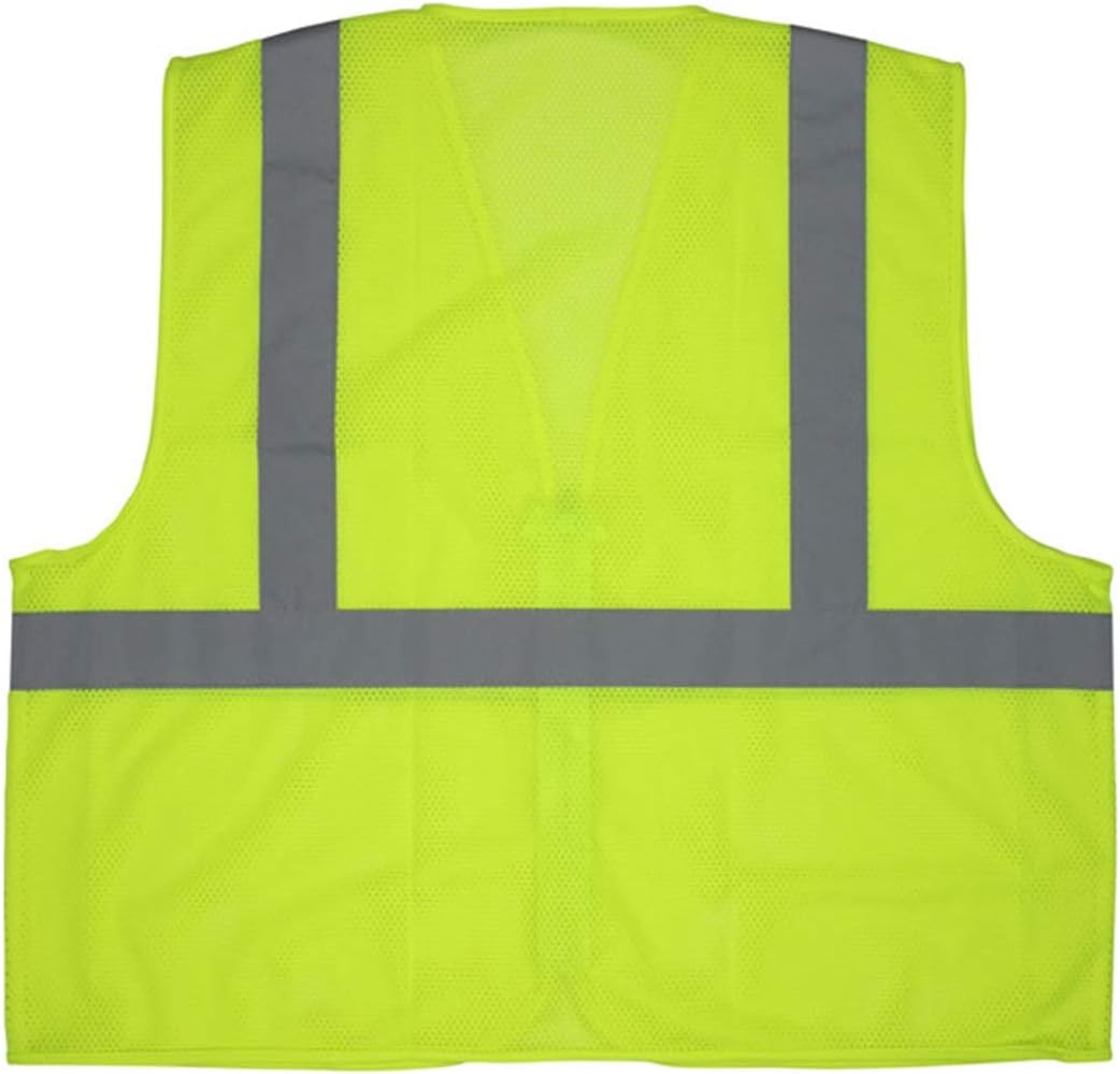 MCR Safety V2CL2MOZ Economy Safety Vest, Lime, Large