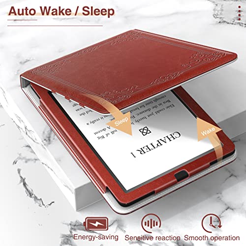 Moko Case For 6.8" Kindle Paperwhite (11Th Generation-2021) And Kindle Paperwhite Signature Edition, Premium Vertical Flip Cover With Auto Wake/Sleep For Kindle Paperwhite 2021, Vintage Style #TOP6