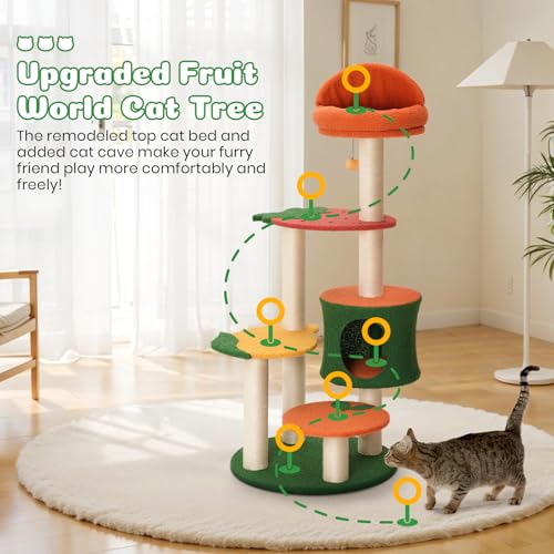Árbol para Gatos Multi-nivel 48.4" Diseño Frutal miniatura 2