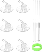 Greant 6 PCS Replacement Straws Compatible with Thermos 12oz Bottles (Model F401 & F410), Replacement Parts fits Thermos F401, Straws Replacement for Thermos 12oz, Come with Straw Brush