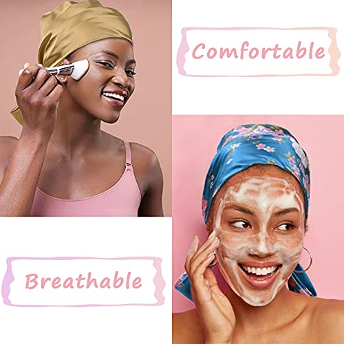 image for fani 6 Pieces Satin Bonnet Head Scarf Sleeping Cap Headwear Head Wrap 