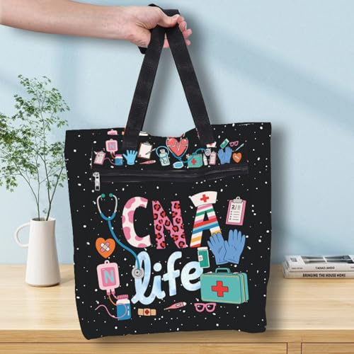 Bolso Tote Impermeable con Cremallera y Bolsillos miniatura 3