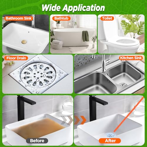 Image of Forlivese 4 Pack 25 Inch Drain Snake,Drain Clog Remover,Sink Snake for Sewer Kitchen Sink Bathroom Tub Toilet Clogged Drains Relief Cleaning Tool