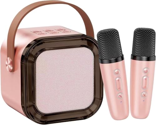 Machine de Karaoké avec 2 Micro sans Fil Bluetooth HiFi Micro Karaoke Enfant, Cadeau Jouet pour Garçons Filles 3-12 Ans, Portable Mini Microphone Karaoké...