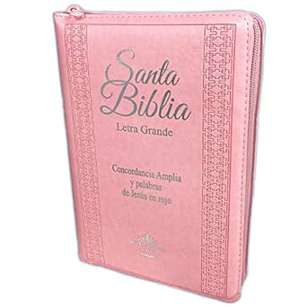 Biblia para Mujer con Cierre Letra Grande 12 puntos Concordancia Amplia Reina Valera 1960 rosada con indice