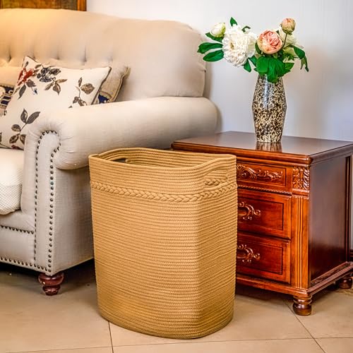 Homlikelan Collapsible Laundry Hamper By Homlikelan,75L Large Cotton Woven Laundry Basket With Handles,20"Tall Blanket Basket For Living Room,Bedroom,Storage Basket For Clothes,Toys,Jute thumb #7