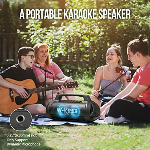 W-KING Bluetooth Speaker 70W, Party Speakers Wireless Bluetooth with Heavy Bass and 42H Playback, IPX6 Waterproof Portable Speaker with LED lights, D10 Outdoor Wireless Speaker with Microphone Slot