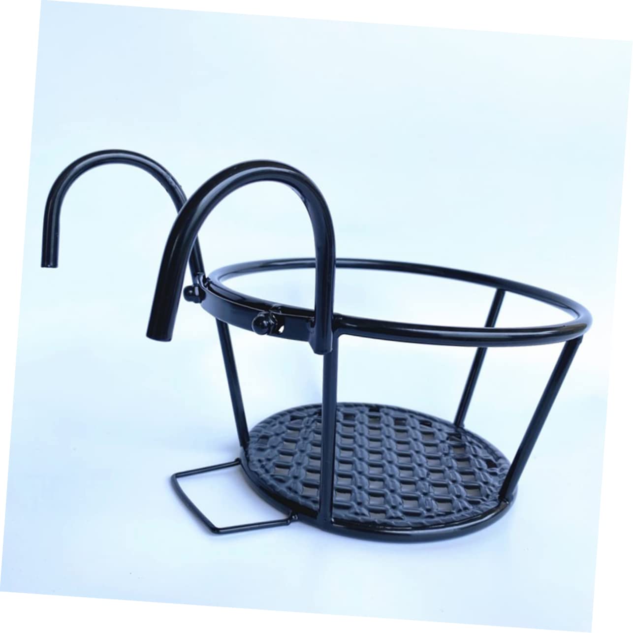 1 pieza soporte de maceta extraíble de hierro forjado estante colgante para balcón, jardín y terraza, soporte para plantas para macetas, negro