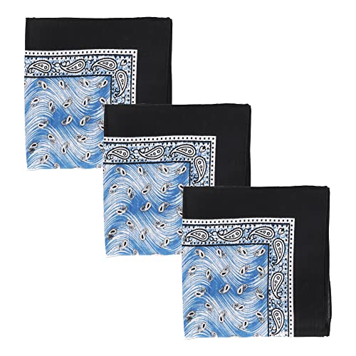 Motique Accessories Set of 3 Jumbo Bandanas (Blue Waves)