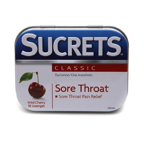 Sucrets Sore Throat Lozenge, Original Formula, Wild Cherry 18 ea Pack of 4