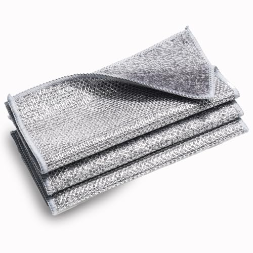 3 Pcs Super Absorbent Bamboo Charcoal Dish Cloths