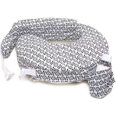 My Brest Friend Original Nursing Pillow Enhanced Ergonomics Essential Breastfeeding Pillow Support For Mom & Baby W/ Convenient Side Pocket, Double Straps & slipcover, Midnight Poppy Cover