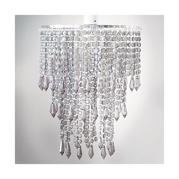 Clear 3 Tier Acrylic Bead Shade Light LAMP Shade Home Lighting Chandelier