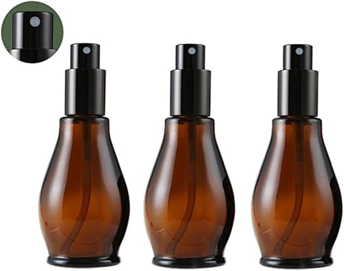 Miniatura 8 de Botellas rociadoras de vidrio ámbar recargables vacías de 1.7 fl oz1.67 onzas, contenedores de aerosol de almacenamiento de perfume cosmético con