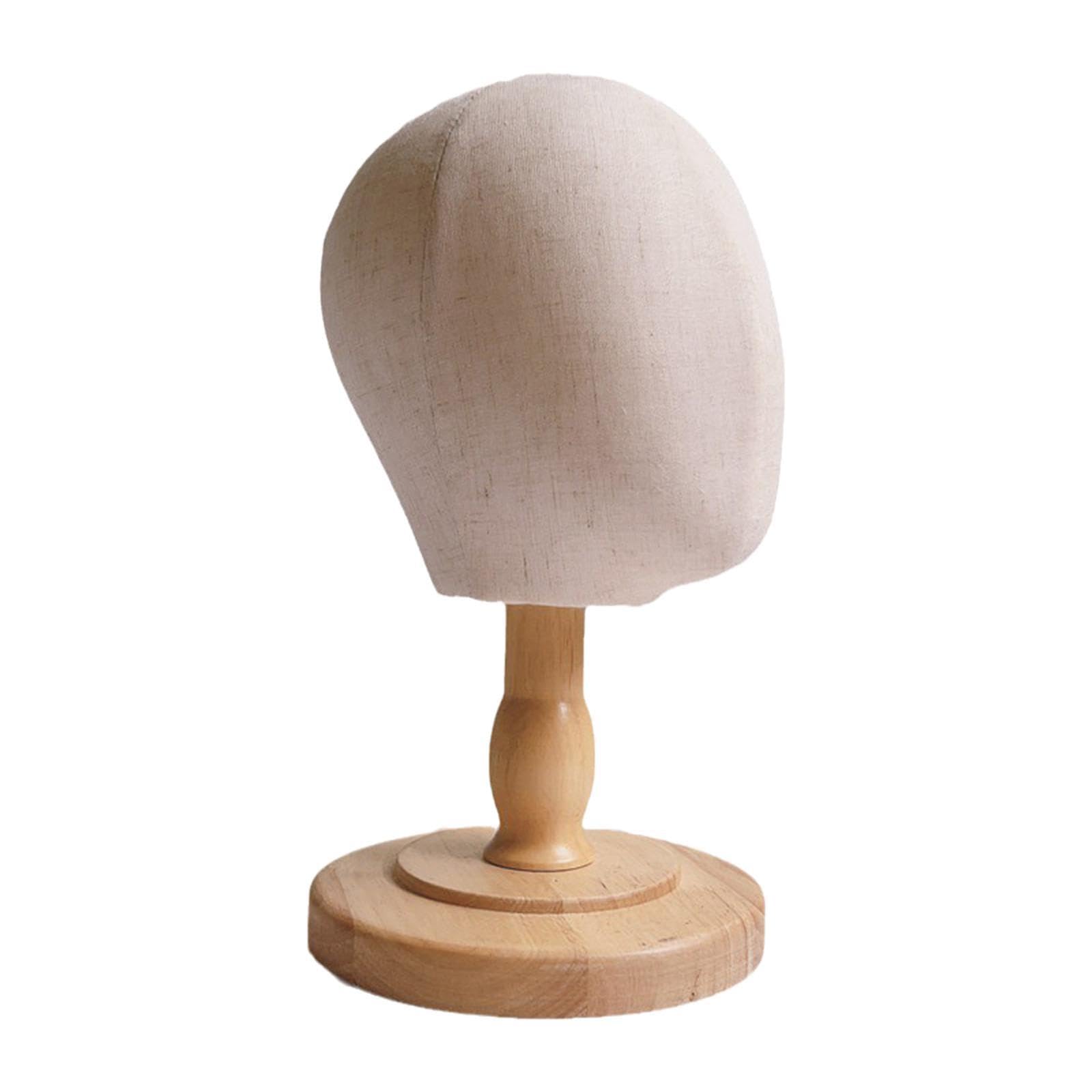 TWISAXC Freestanding Mannequin Head Model Smooth For Displaying Hairpieces Hats At Home Lightweight And Sturdy Manikin Head Wig Hat Caps Display Holder Sturdy , Beige , 46cm