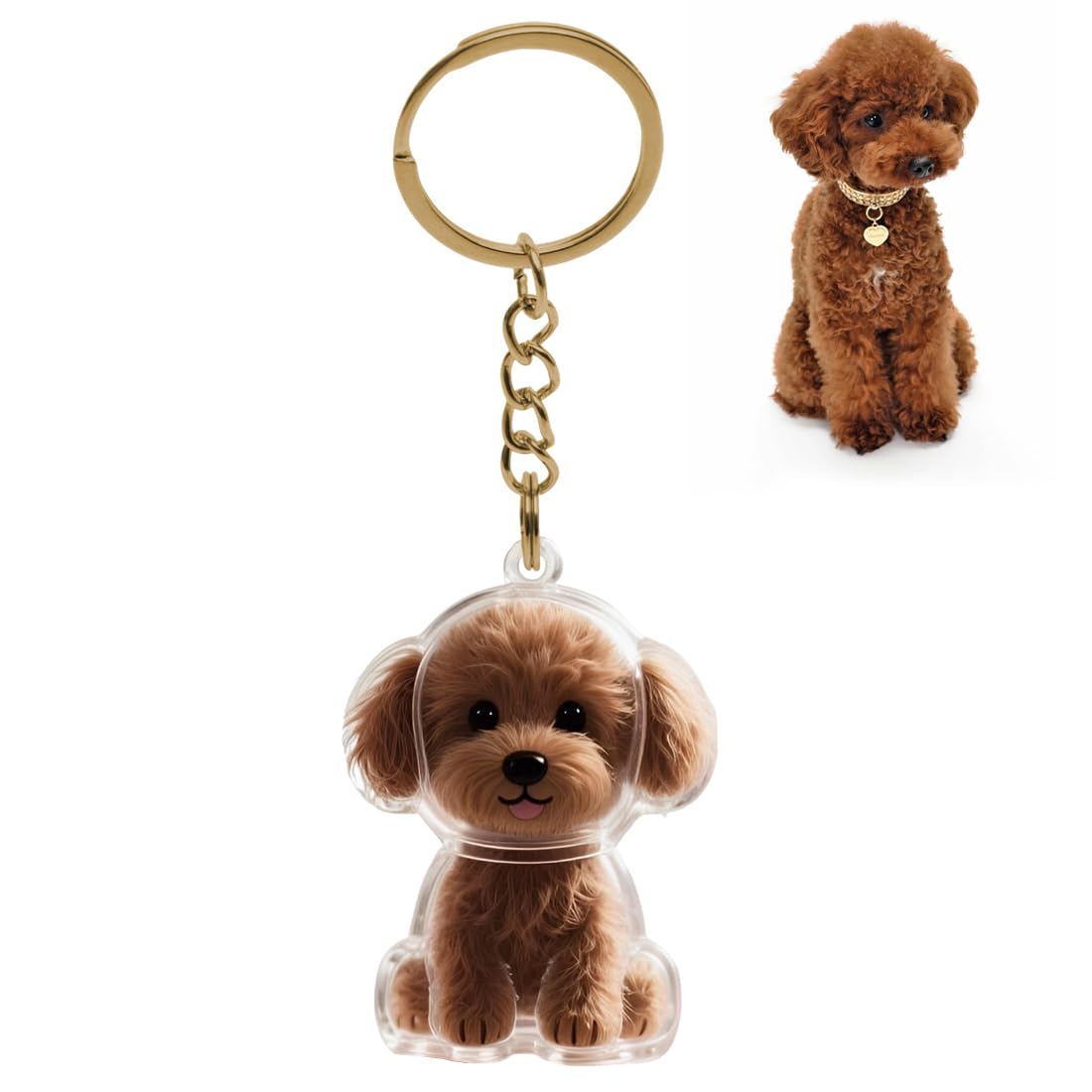 GXGM Portachiavi per riporre i peli di cane,Portachiavi souvenir con peli di cane