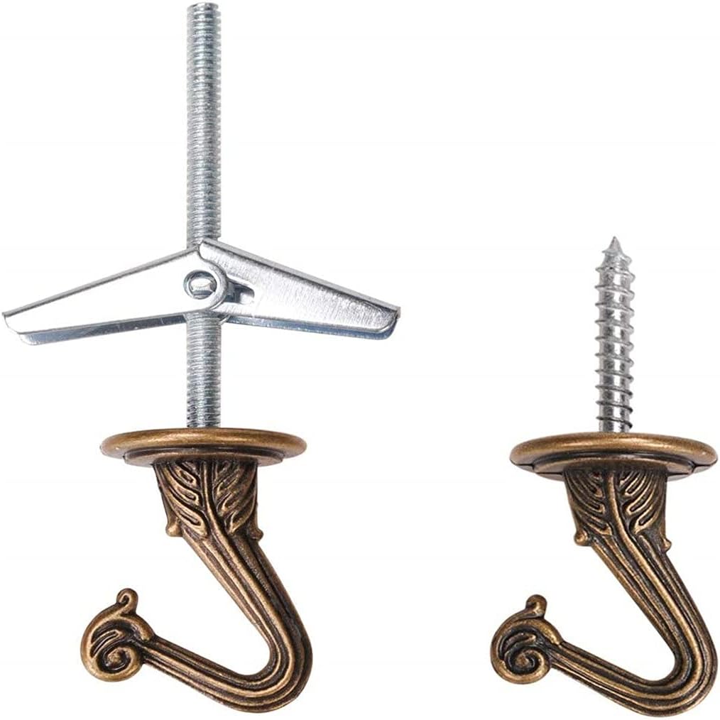 8 Sets Metal Ceiling Hooks, Heavy Duty Swag Hooks with Steel Screws/Bolts and Toggle Wings, Wall Hooks, Kitchen Hooks