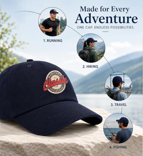 Image of Feathers Cotton Cap for Men & Women | Adjustable Baseball Unisex Caps | Breathable Outdoor Running, Gym & Travel Hat | Styles Cap for Men