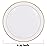 bUCLA 200PCS Gold Plastic Plates - 6.25inch White with Gold Trim Disposable Salad/Dessert/Appetizer/Small Cake Plates, Ideal for Wedding & Party