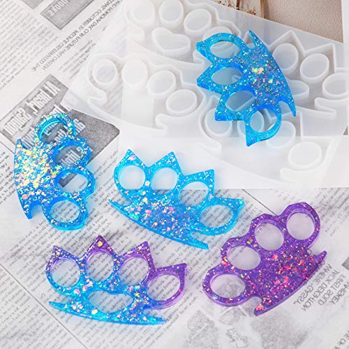 Luckgy Brass Knuckles Resin Mold, Finger Keychain Silicone Epoxy Casting Molds for DIY Crafts, Keychains, Pendants, Handmade Gifts and Jewelry Making. - Thumbnail 5