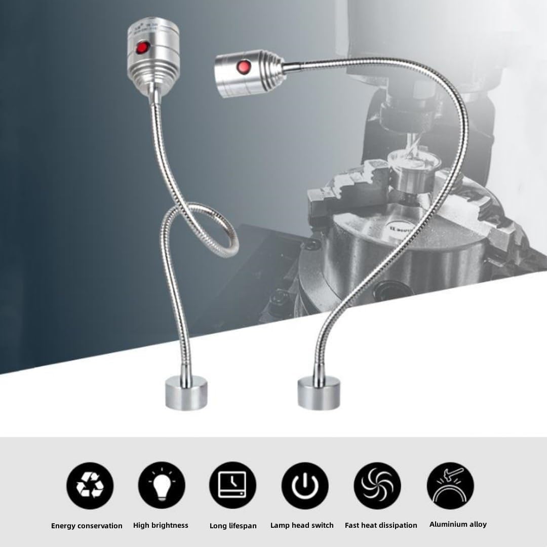Luce da Lavoro, Luce per Macchina da Cucire, Luce per Macchine Utensili A LED, Illuminazione da Lavoro, Forte Base Fissa Magnetica, Giunto Cardanico, 5w 220v, Adatto per Varie Attrezzature,