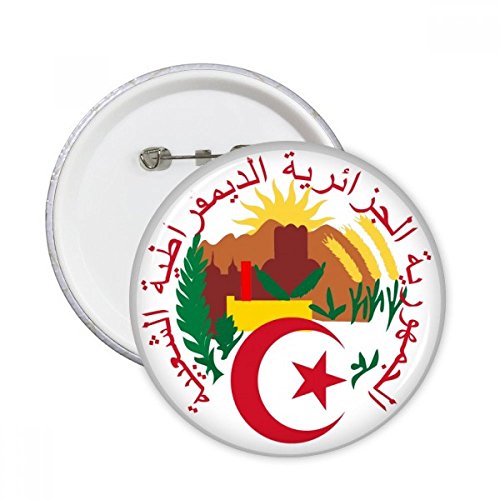 Pins Algérie badge rond emblème national bouton décoration vêtement 5pcs