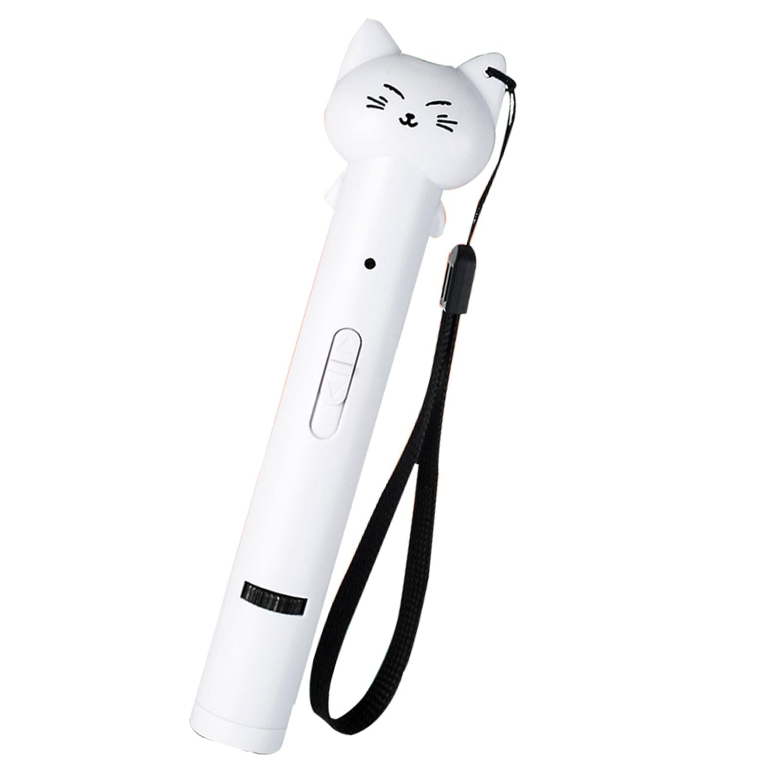 Megatwix Cat Teaser Pointer Interactive Feather Bell Stick for Cats Kittens to Chase Type-C Rechargeable Pen Relieves Boredom,white