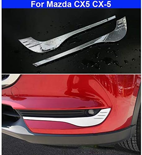 2Pcs ABS Chrome Car Front Fog Light Fog Light Eyebrow Trim Decorate Cover for Mazda CX5 CX-5 2017 2018 2019 2020 2021