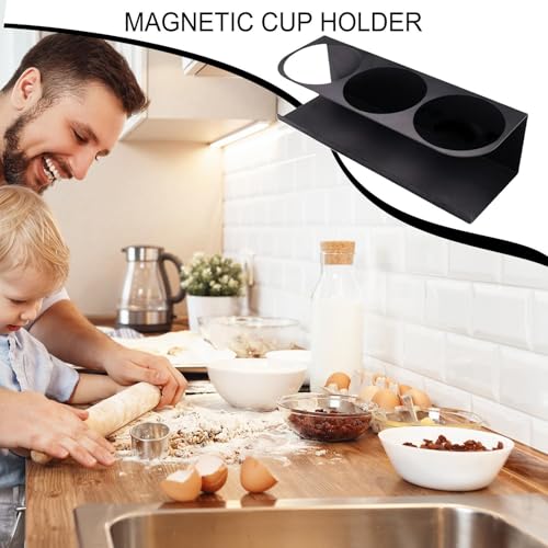 Magnetic Drink Bottle Holder - Magnetic Cup Holder for Kitchen Coffee Machine | 3 Slot Side Mount Drink Storage Rack for Refrigerators - Image 3