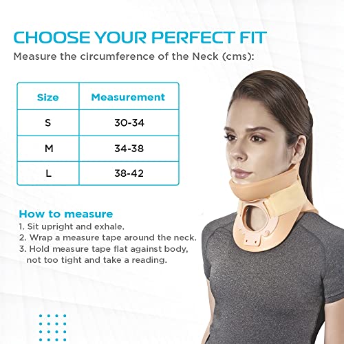 Image of Vissco Cervical Collar (Philadelphia)- Rigid Neck Brace for Cervical Spine Immobilization and Pain Relief, Firm Neck Support for Fractures and Post-Surgery, for Men and Women- Medium (Beige)