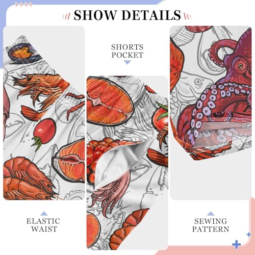 ZZXXB Shrimp Octopus Boys Long Pants Soft Trousers Elastic Waist Kids Lounge Bottoms with Pockets S-XL4