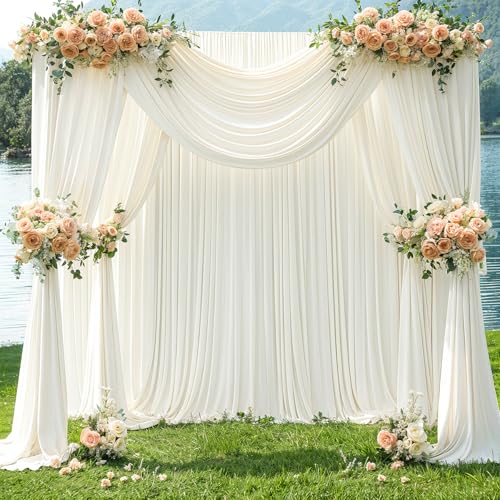 Cortinas de Tela Ivory para Fondo Fotográfico 5ft x 7ft 2 Paneles miniatura 4