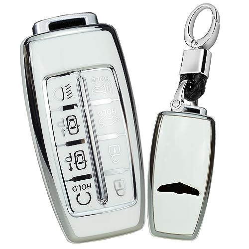Coque de clé pour Genesis GV80 GV90 G70 TPU blanc 8 boutons