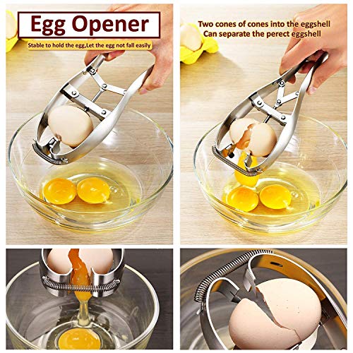 HEROPIE Egg Opener Eggshell Cracker Cutter, Stainless Steel Egg Separator Creative Kitchen Tools