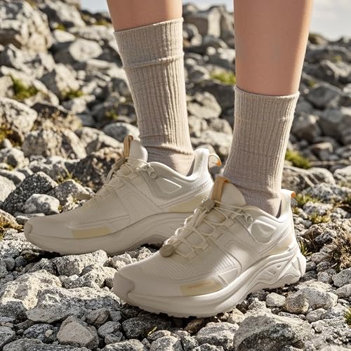 NORTIV 8 Damen Wanderschuhe leichte atmungsaktive Mesh Trekking Outdoor Arbeitsschuhe,Size 40,Beige,SNHS239W